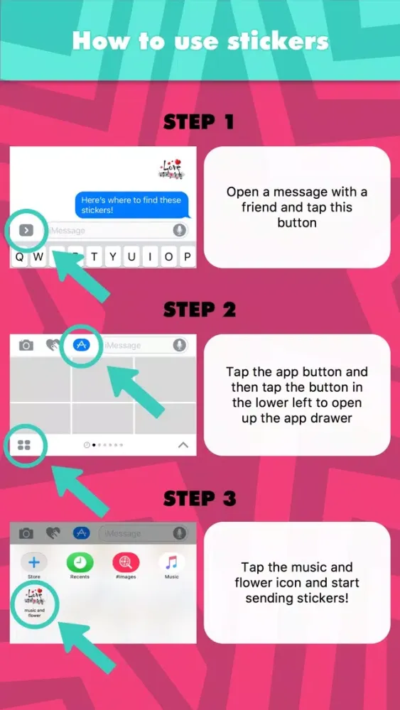 Tangkapan layar music and flower stickers by wenpei