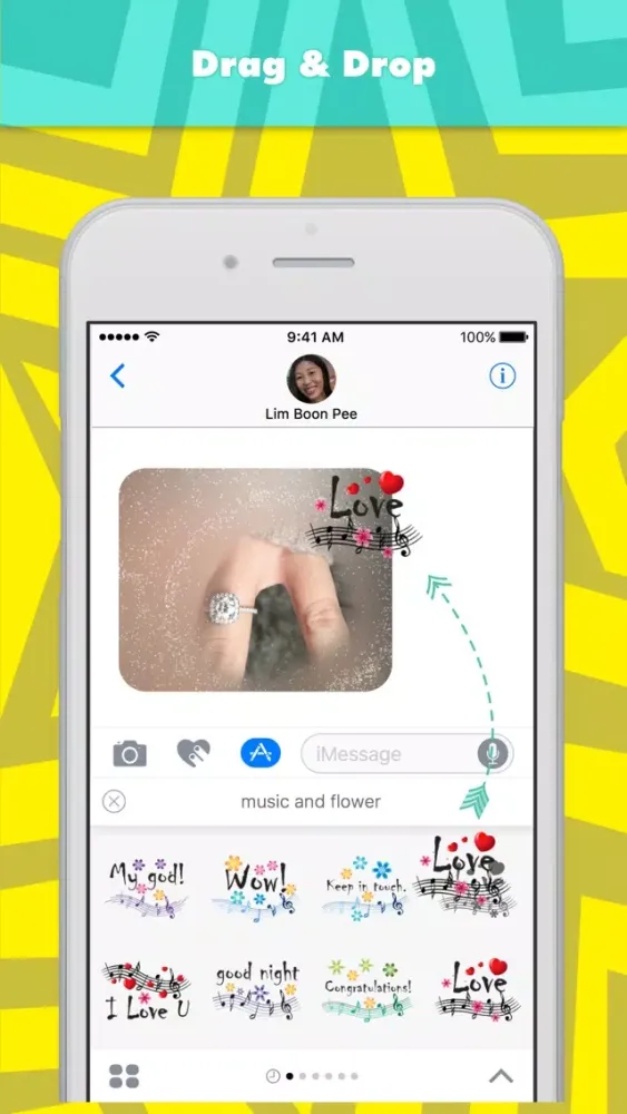 Tangkapan layar music and flower stickers by wenpei