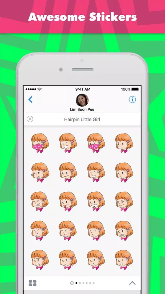 Hairpin Little Girl stickers應用截圖