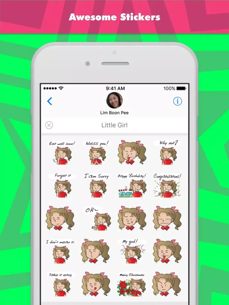 Tangkapan layar Little Girl stickers by wenpei iPad 