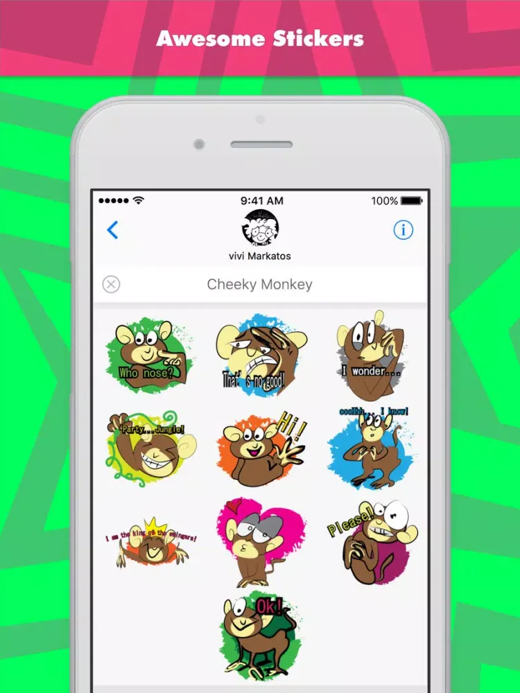 Cheeky Monkey stickers iPad 應用截圖
