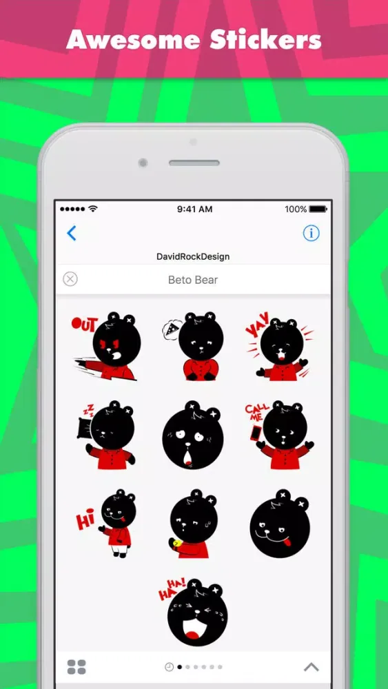 Captures d'écran de Beto Bear stickers