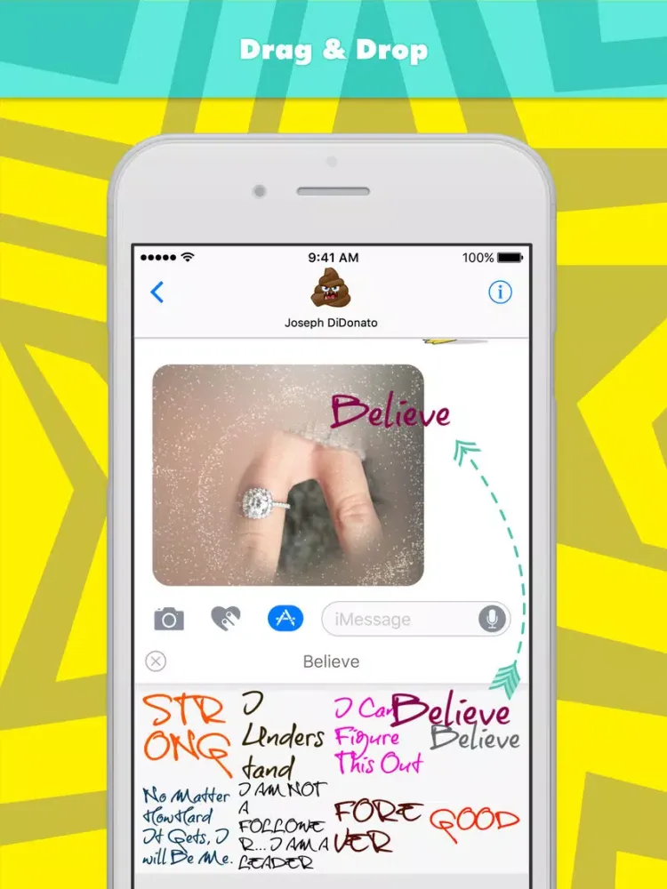 Capturas de tela do Believe stickers by Joemoji iPad 