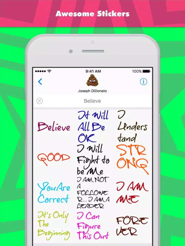 Capturas de tela do Believe stickers by Joemoji iPad 