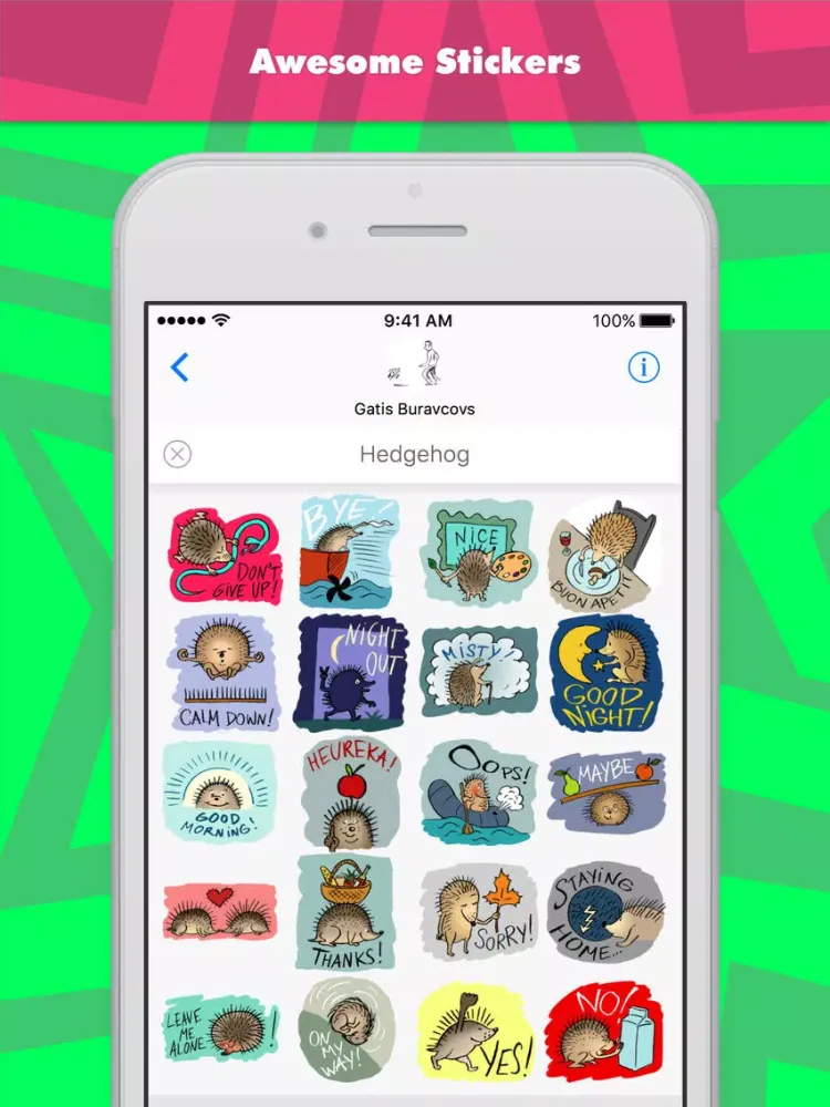 Hedgehog stickers by gatis2 iPad  Screenshots