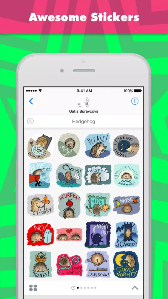 Hedgehog stickers by gatis2 Screenshots