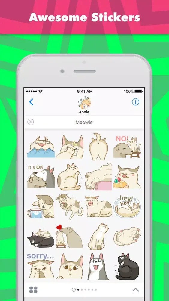 Tangkapan layar Meowie stickers by Annie