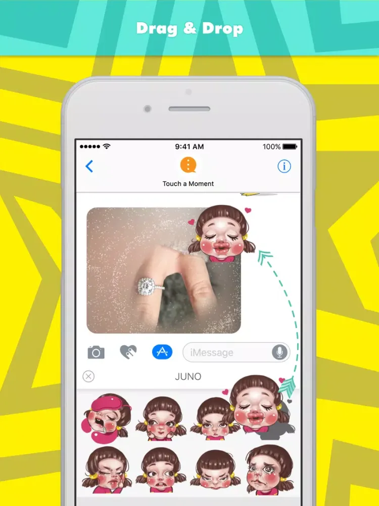 JUNO young girl stickers iPad  स्क्रीनशॉट