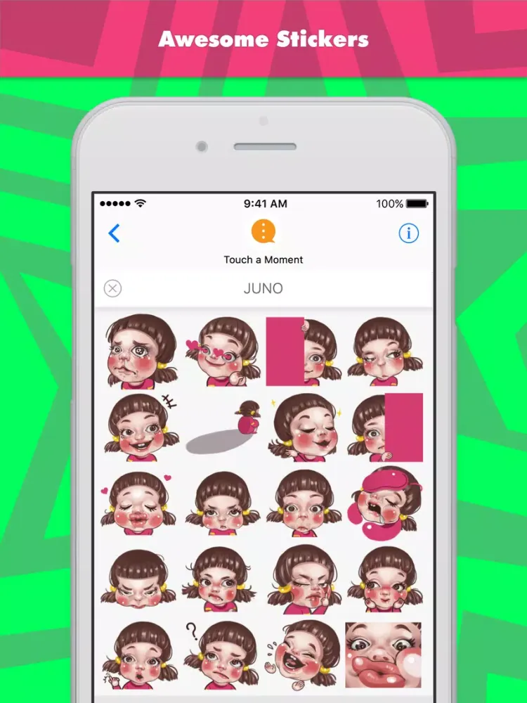 JUNO young girl stickers iPad  स्क्रीनशॉट