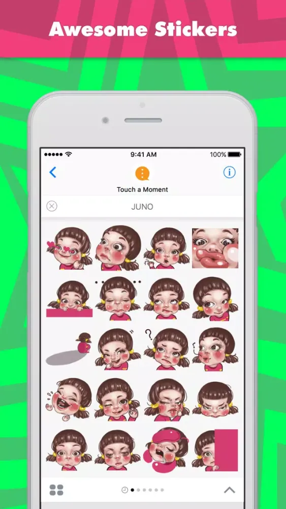 JUNO young girl stickers स्क्रीनशॉट