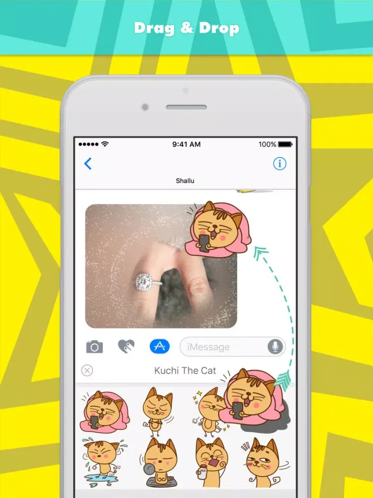 Capturas de tela do Kuchi the Cat stickers iPad 