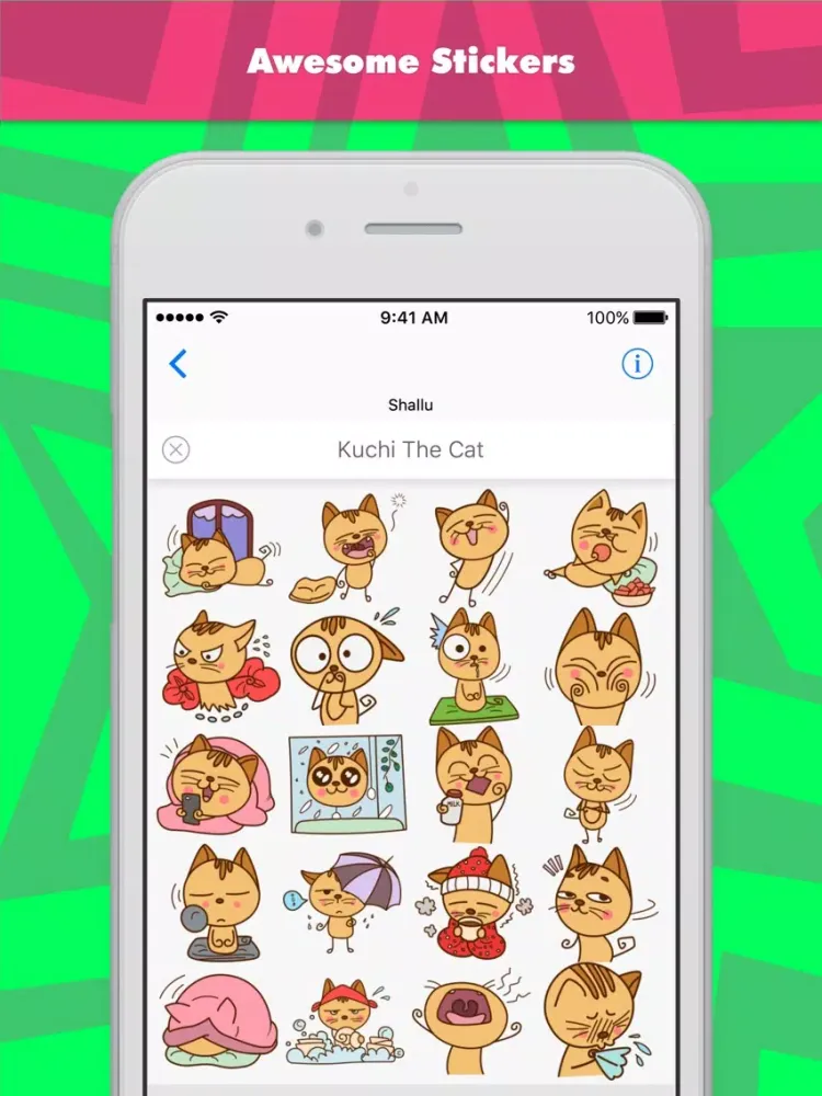 Capturas de tela do Kuchi the Cat stickers iPad 