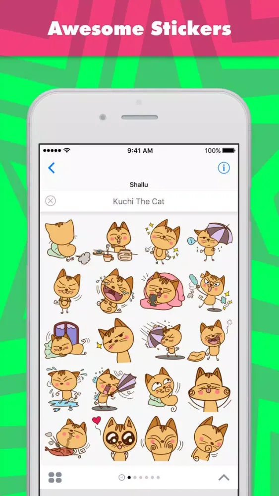 Capturas de tela do Kuchi the Cat stickers