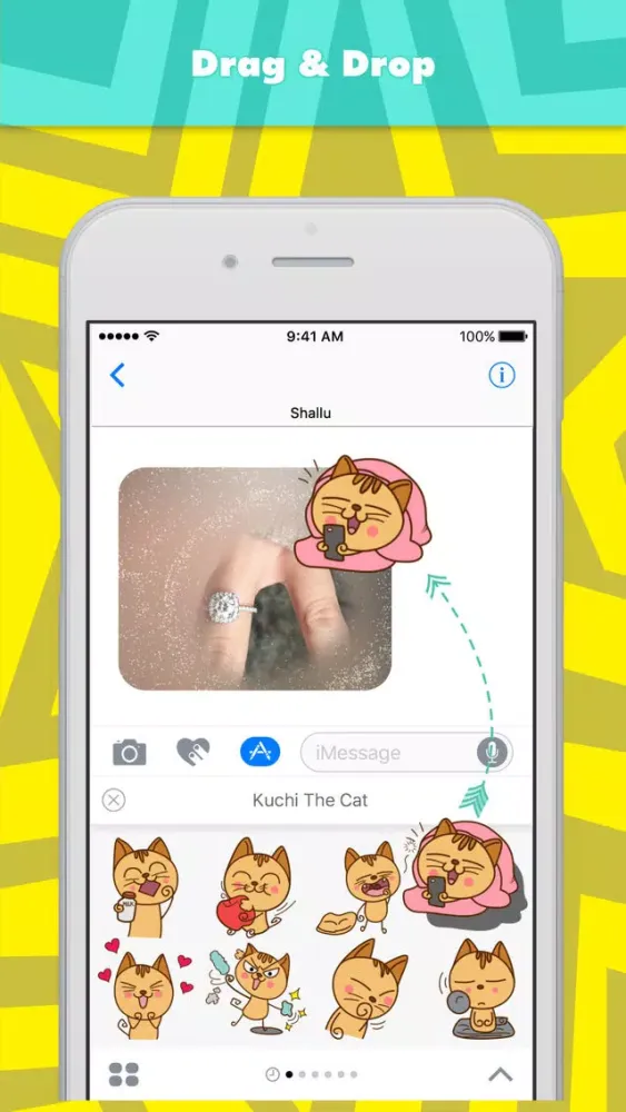 Capturas de tela do Kuchi the Cat stickers