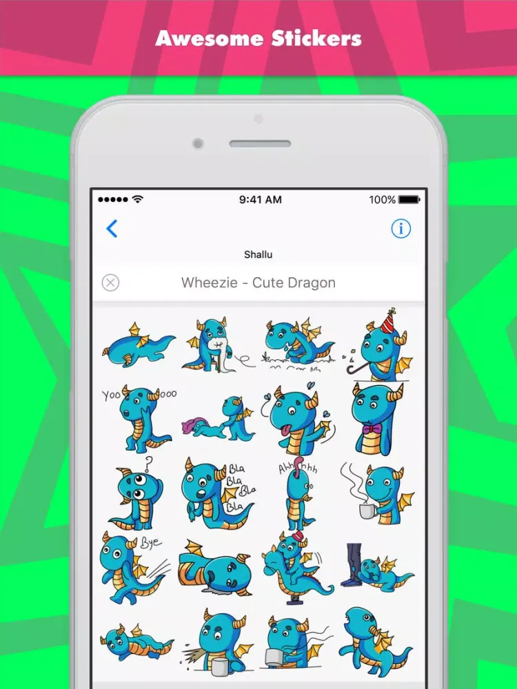 صور Wheezie - Cute Dragon stickers iPad 
