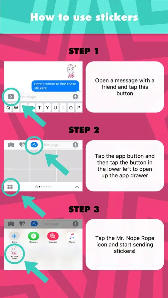 Mr. Nope Rope stickers Screenshots