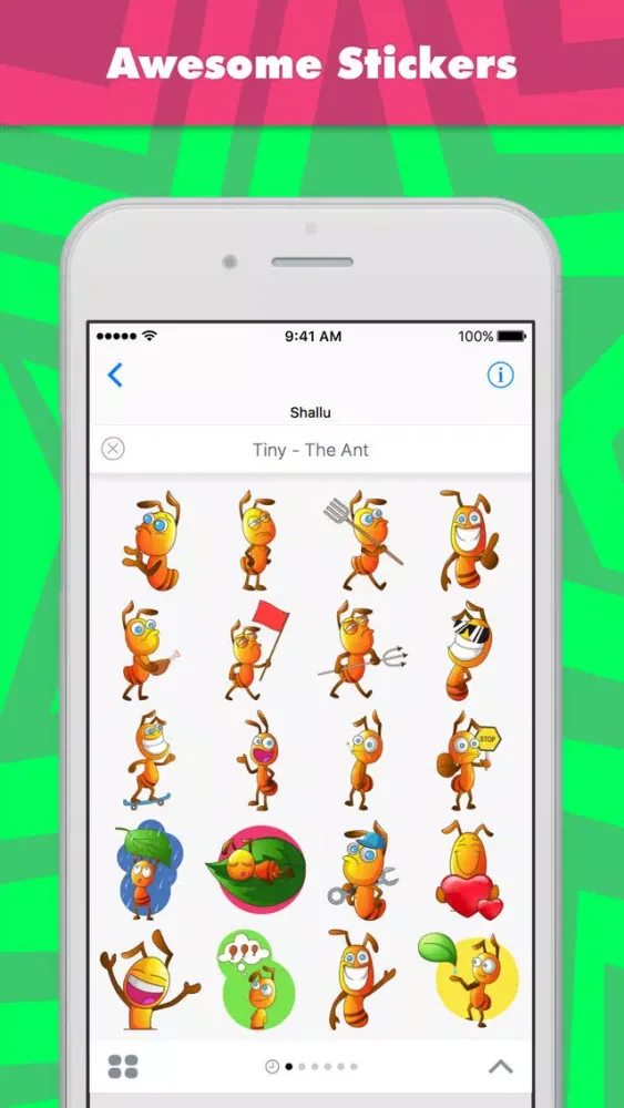 ภาพหน้าจอของ Tiny - The Ant stickers