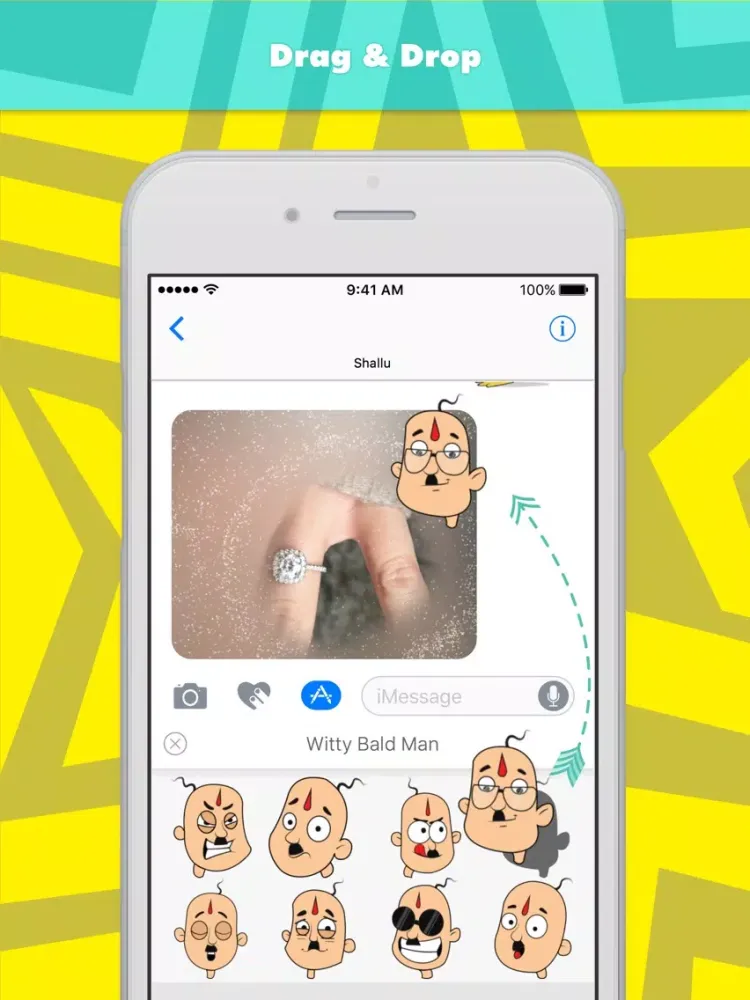 Скриншоты Witty Bald Man stickers iPad 