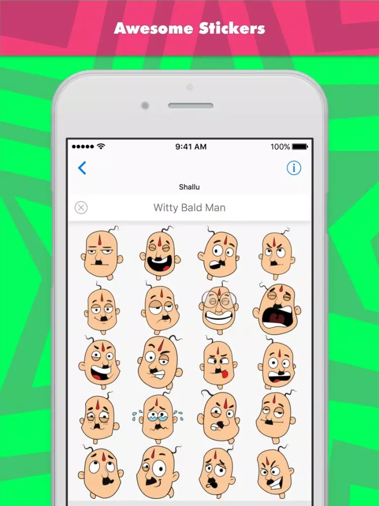 Скриншоты Witty Bald Man stickers iPad 