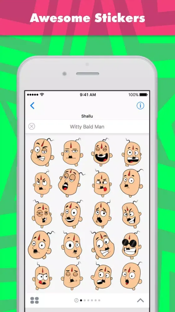 Скриншоты Witty Bald Man stickers