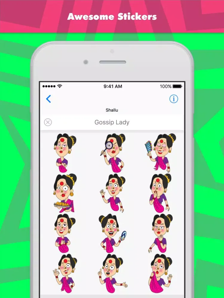 Скриншоты Gossip Lady stickers by Shallu iPad 