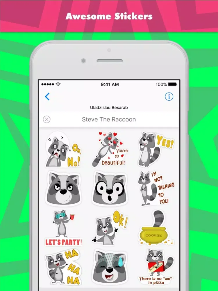 Captures d'écran de Steve The Raccoon stickers by Uladzislau Besarab iPad 