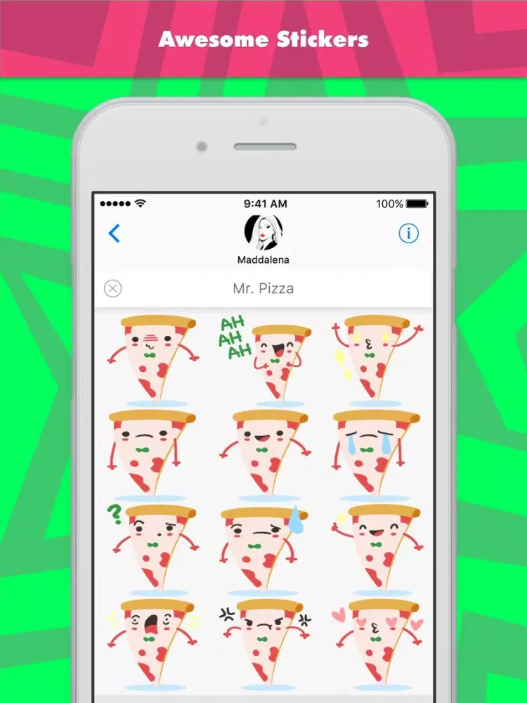 Tangkapan skrin Mr. Pizza stickers by Maddalena iPad 