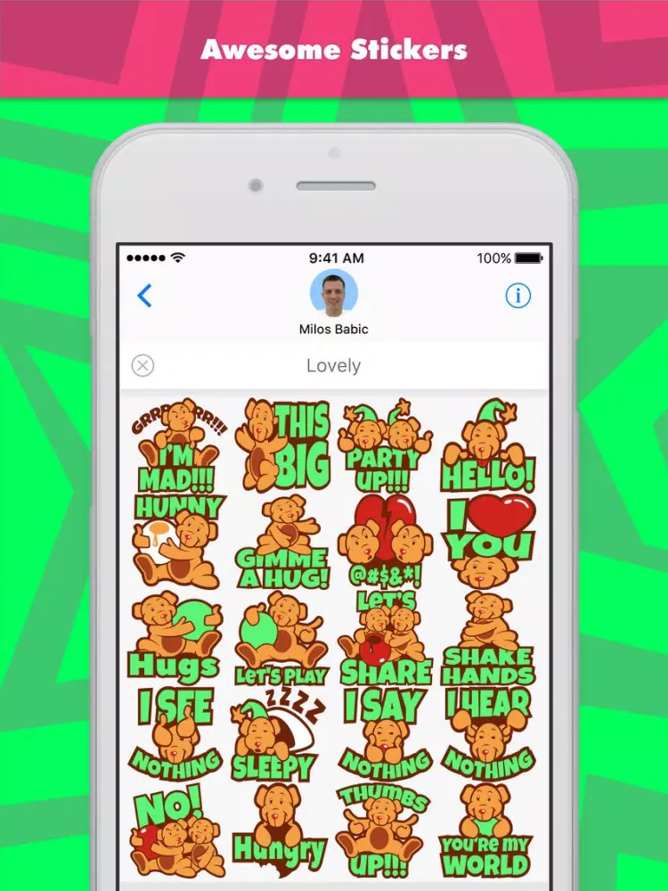 Lovely stickers by Milos Babic iPad  سکرین شاٹس