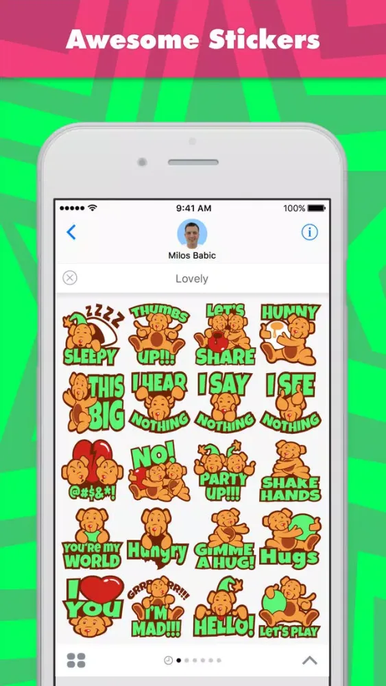 Lovely stickers by Milos Babic سکرین شاٹس