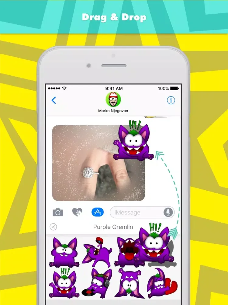 Capturas de tela do PURPLE GREMLIN (Animated) stickers by CandyA$$ iPad 