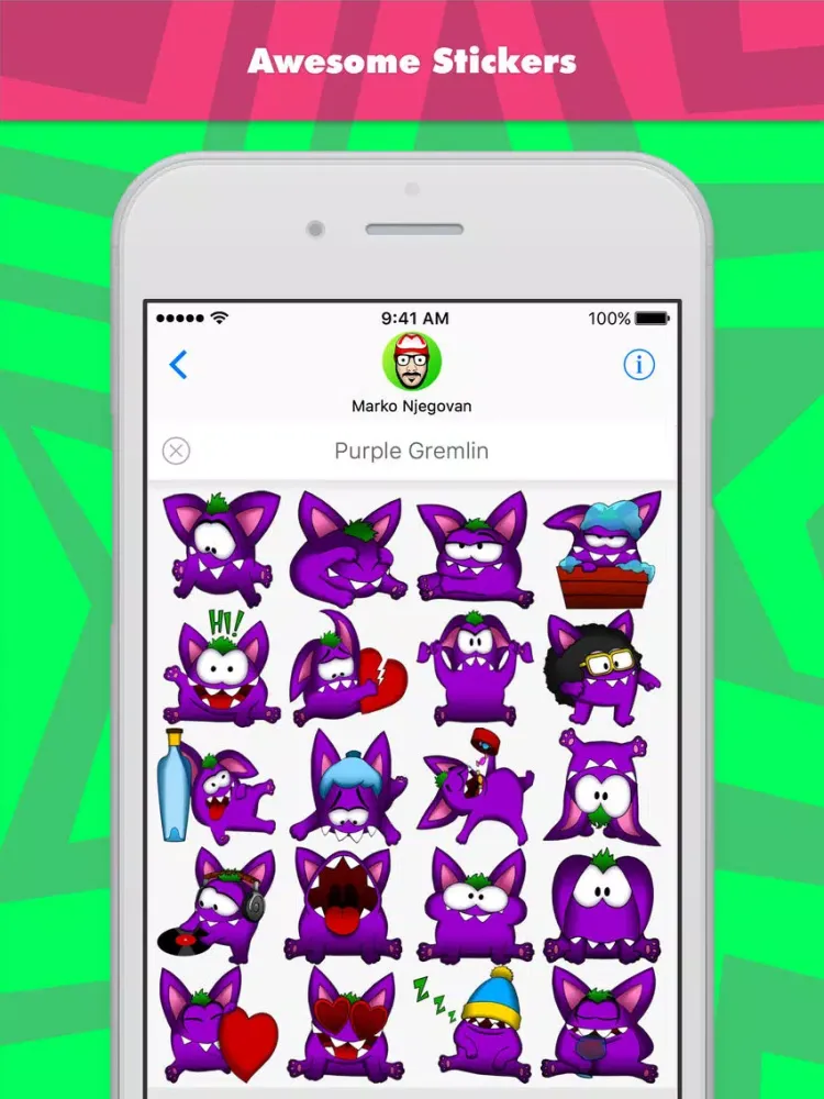 Capturas de tela do PURPLE GREMLIN (Animated) stickers by CandyA$$ iPad 