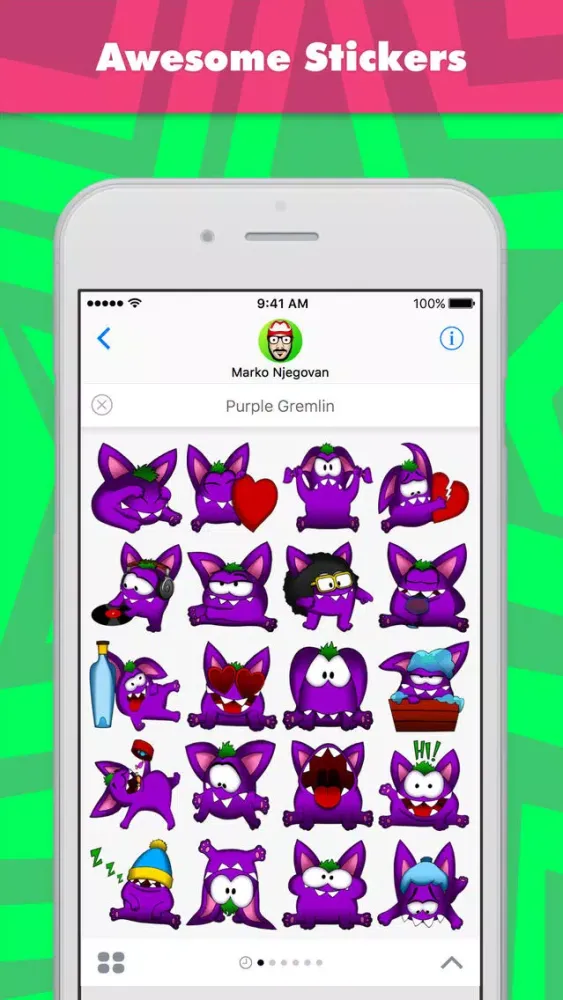 Capturas de tela do PURPLE GREMLIN (Animated) stickers by CandyA$$