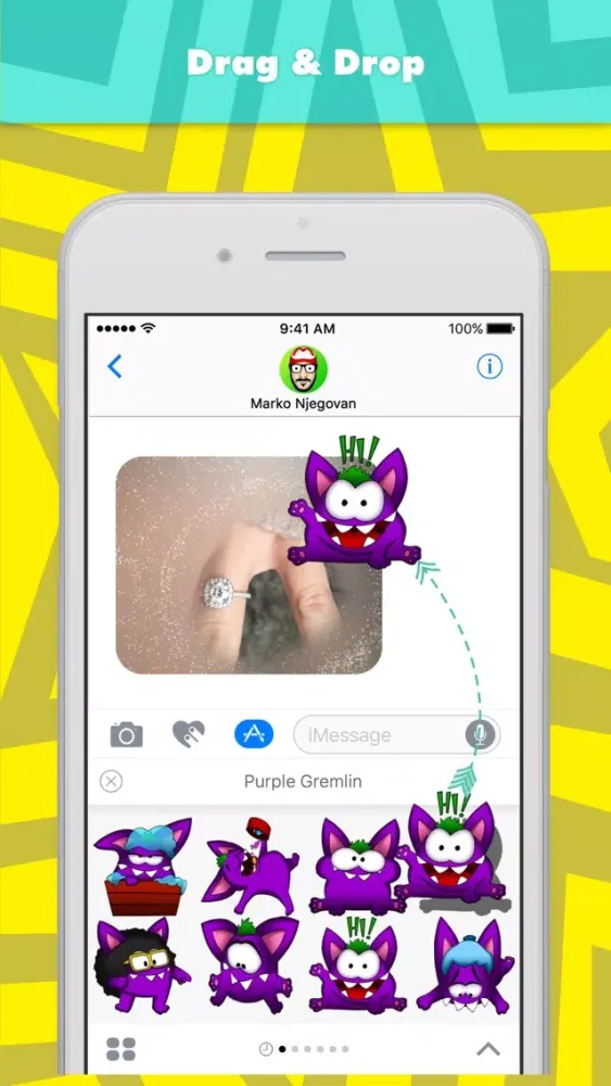 Capturas de tela do PURPLE GREMLIN (Animated) stickers by CandyA$$