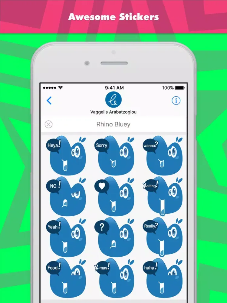 Rhino Bluey stickers by Carterson iPad  Screenshots