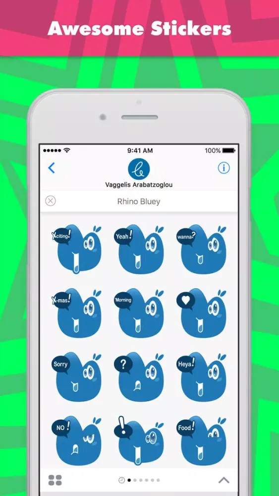 Rhino Bluey stickers by Carterson Screenshots