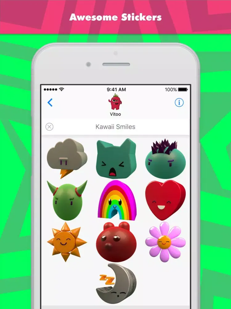 Kawaii Smiles stickers by Vito iPad  Screenshots