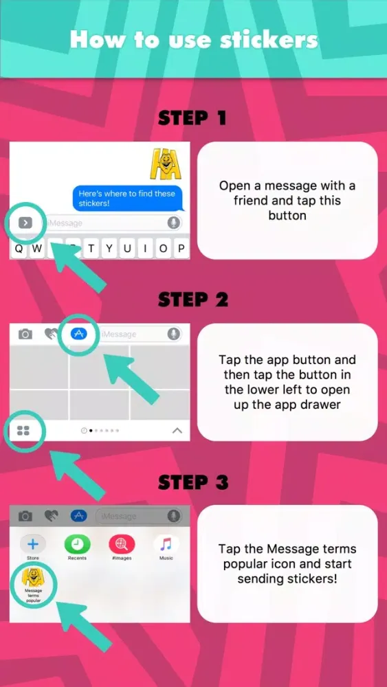 Message terms popular stickers by drop sound স্ক্রিনশট
