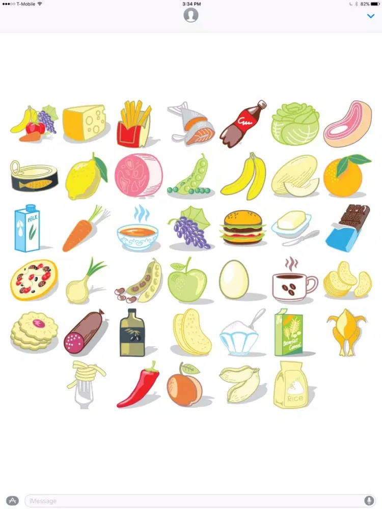 Скриншоты Foods stickers by mikhail for iMessage iPad 