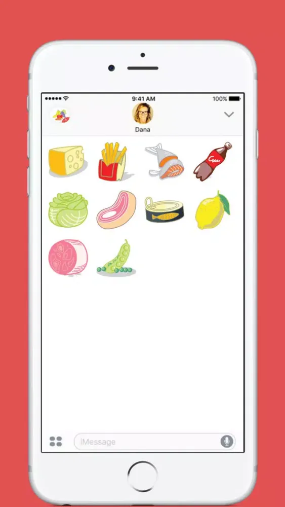 Скриншоты Foods stickers by mikhail for iMessage