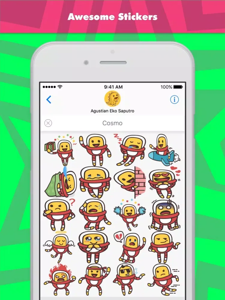 Capturas de tela do Cosmo stickers by mojisaurus iPad 