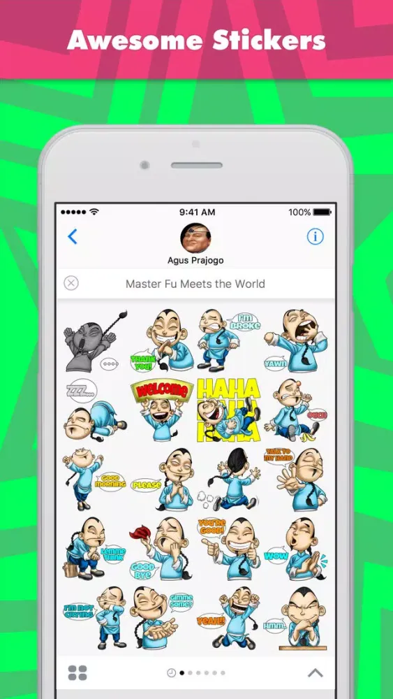 Captures d'écran de Master Fu Meets the World stickers by Choppic