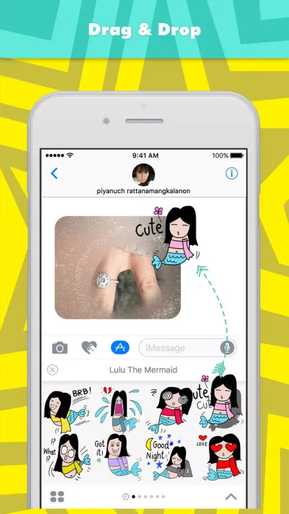 Lulu The Mermaid stickers for iMessage スクリーンショット