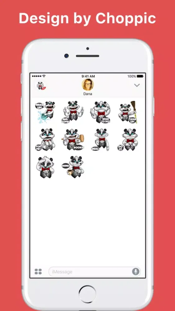 Скриншоты Meet Boss Panda stickers by Choppic