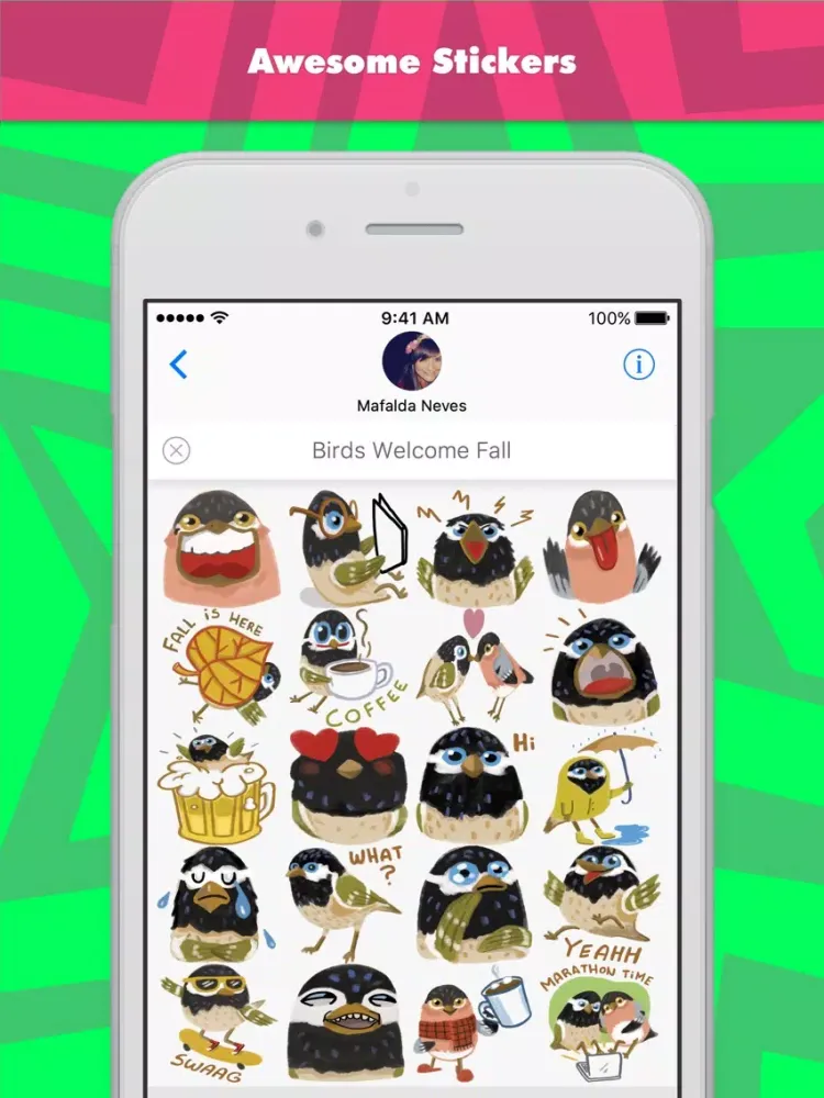 Zrzuty ekranu Birds Welcome Fall stickers by Mafalda Neves iPad 