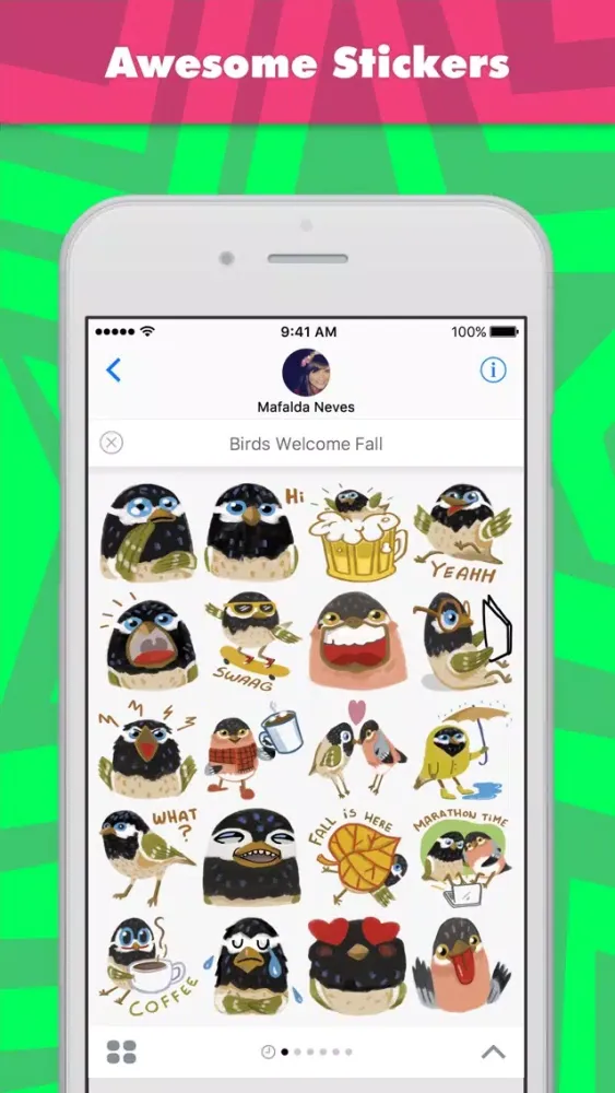 Zrzuty ekranu Birds Welcome Fall stickers by Mafalda Neves