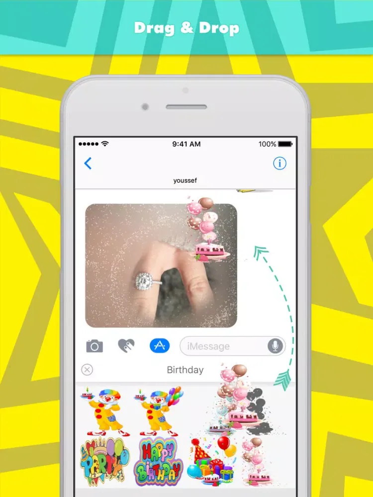 Birthday stickers by youssefyou iPad Screenshots