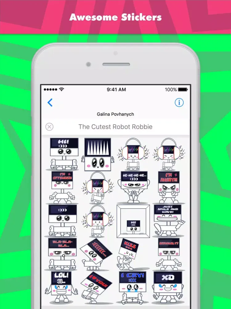 ภาพหน้าจอของ The Cutest Robot Robbie stickers for iMessage iPad 