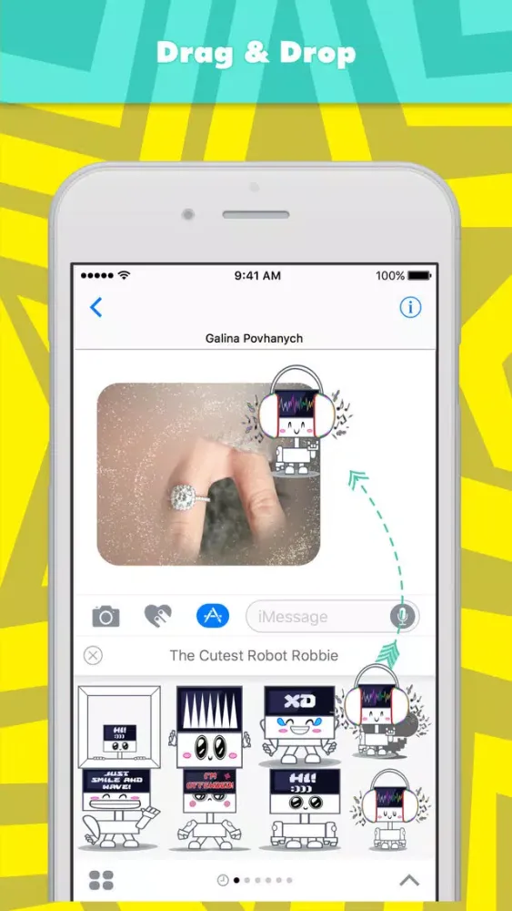 ภาพหน้าจอของ The Cutest Robot Robbie stickers for iMessage