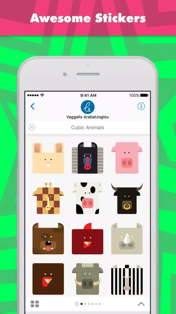تصاویر Cubic Animals stickers by Carterson