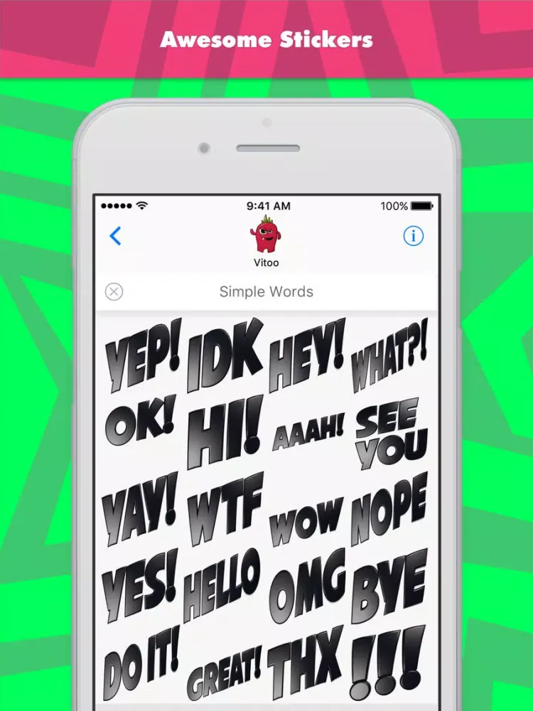 Simple Words stickers by Vito iPad  स्क्रीनशॉट